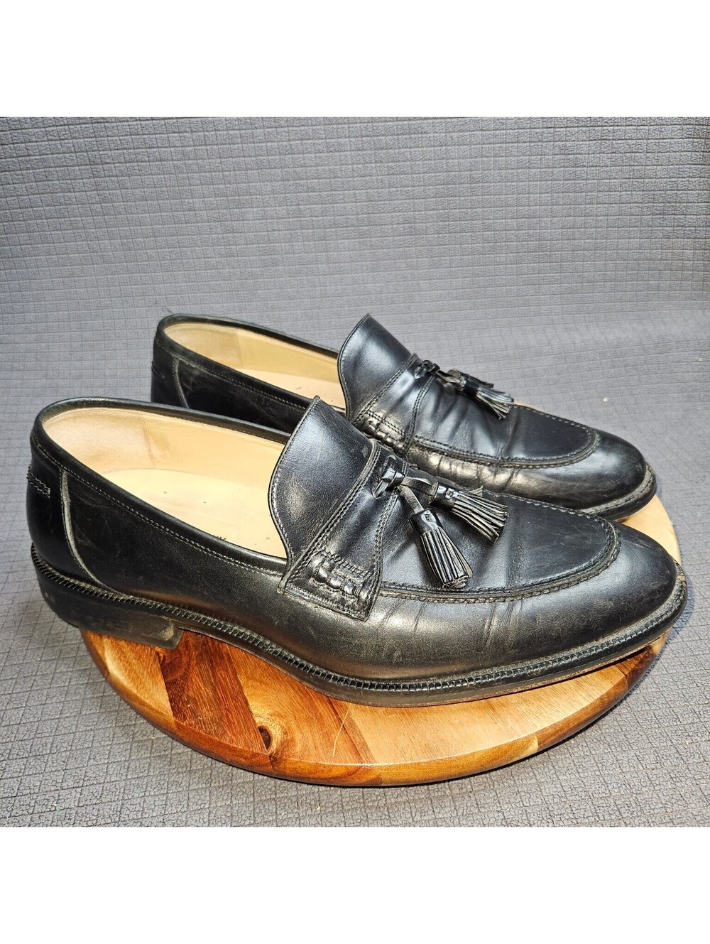 Johnston & Murphy Men's Black Leather Tassel Loafers Dress Shoes US 10 M